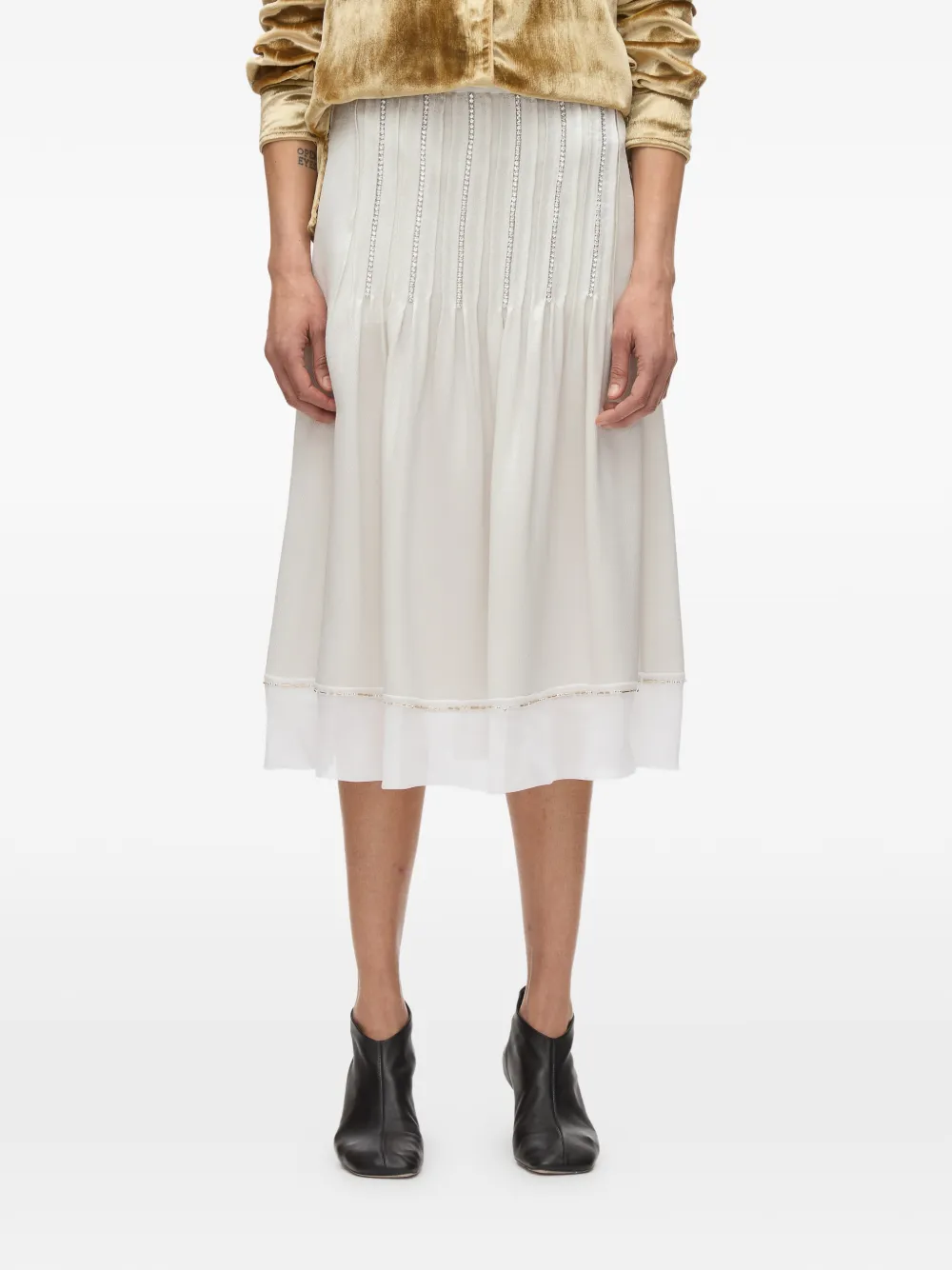 3.1 Phillip Lim Satijnen onderrok verfraaid met kristallen Beige