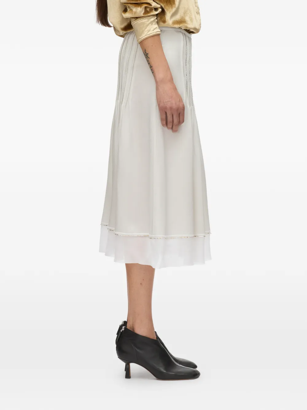 3.1 Phillip Lim Satijnen onderrok verfraaid met kristallen Beige