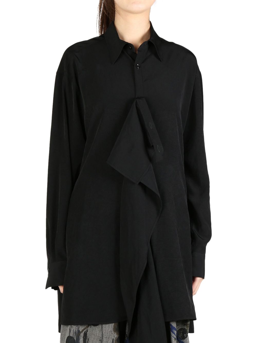 Y's draped shirt - Black