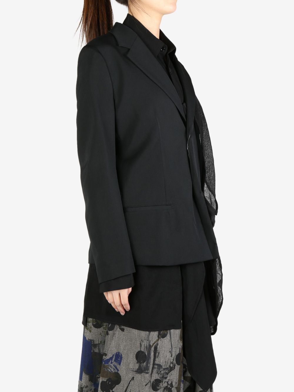 Y's asymmetric blazer - Zwart