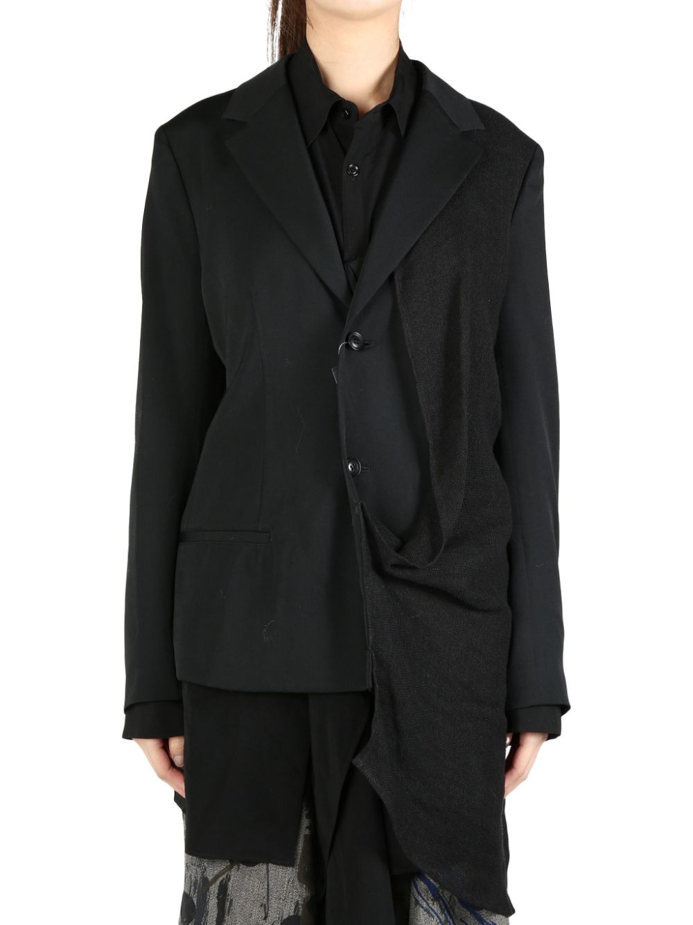 Y's asymmetric blazer - Black