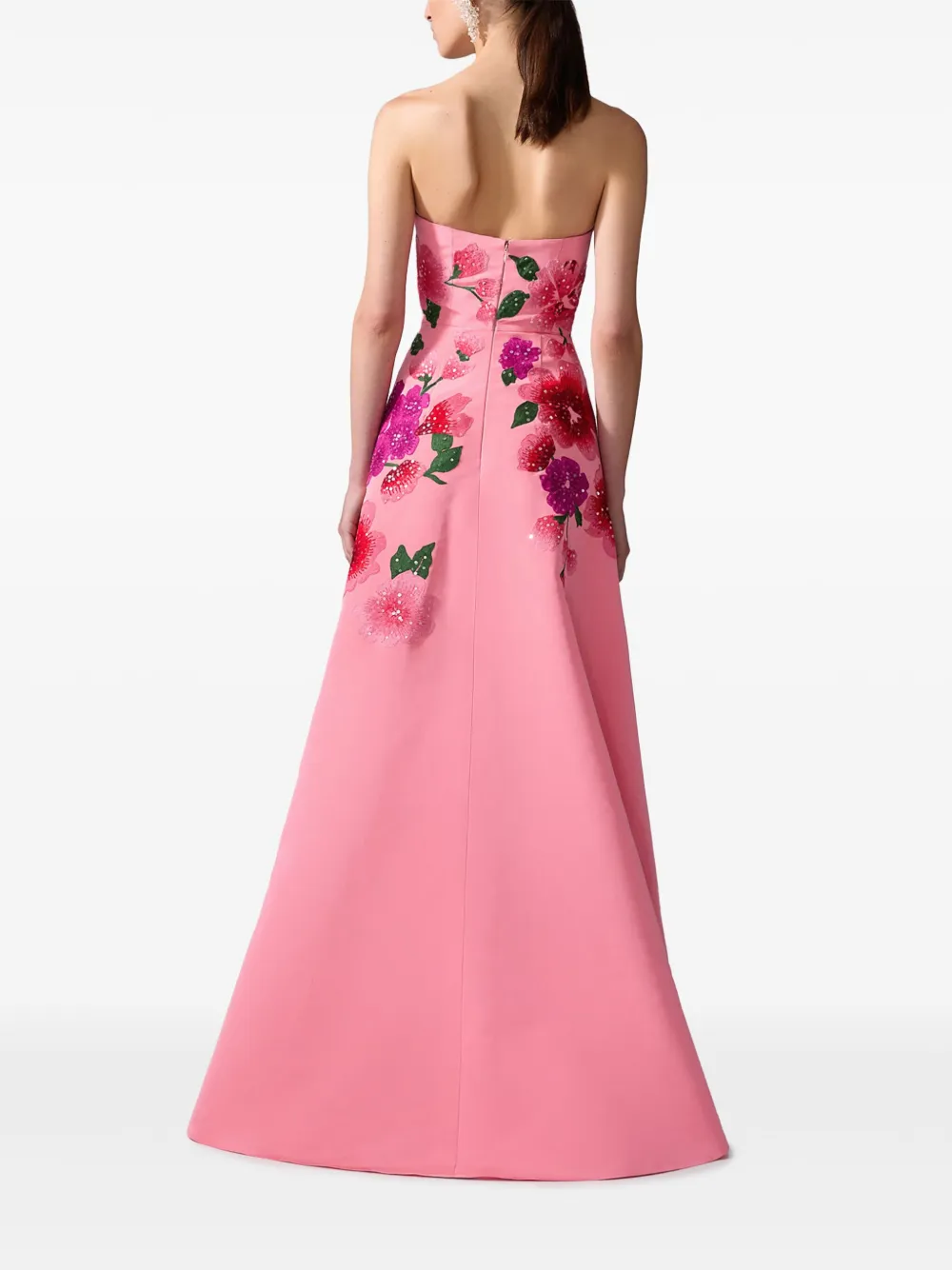 Carolina Herrera floral-embroidered A-line gown