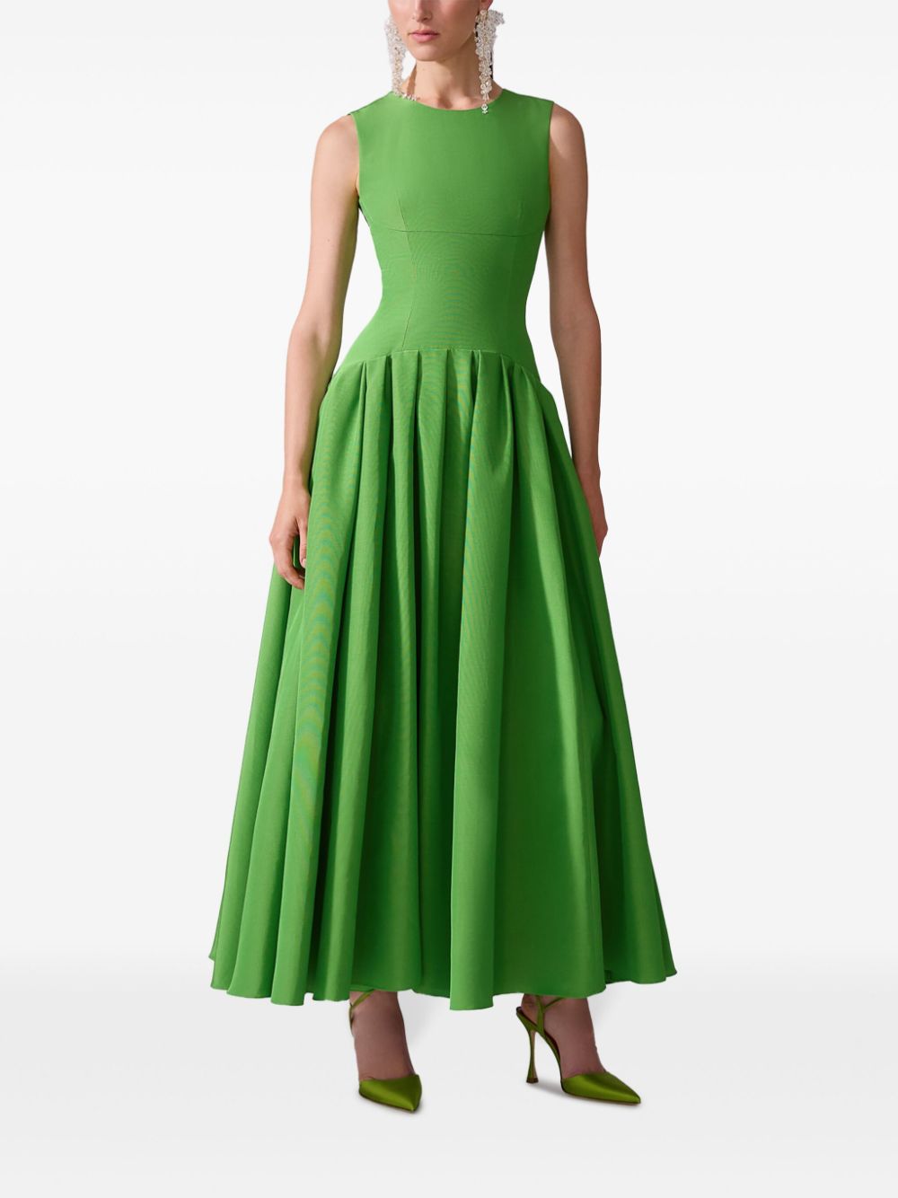 Carolina Herrera Mouwloze maxi-jurk - Groen