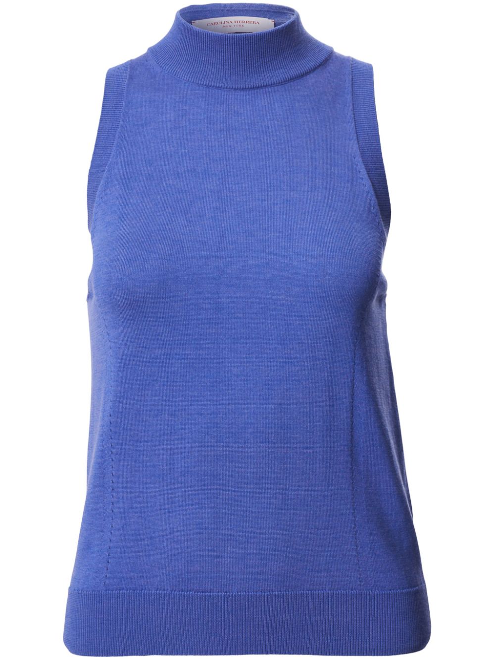 sleeveless mock-neck top