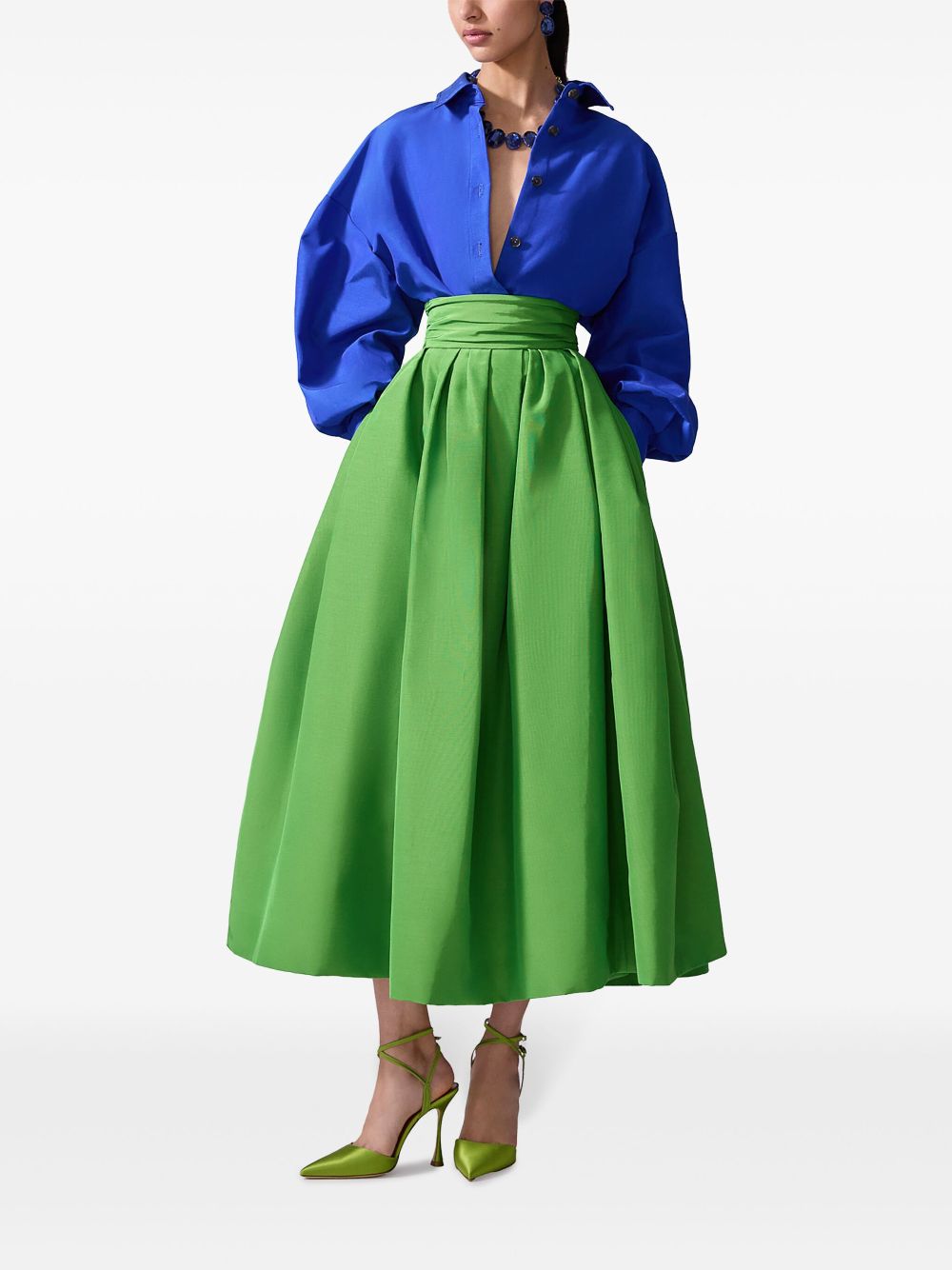 Carolina Herrera Midi-plooirok - Groen