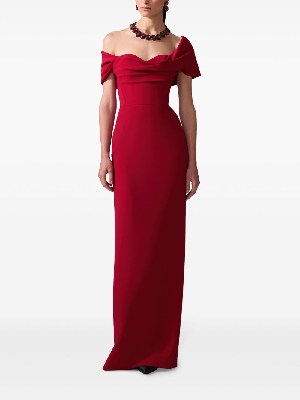 Carolina Herrera draped off-shoulder gown Women