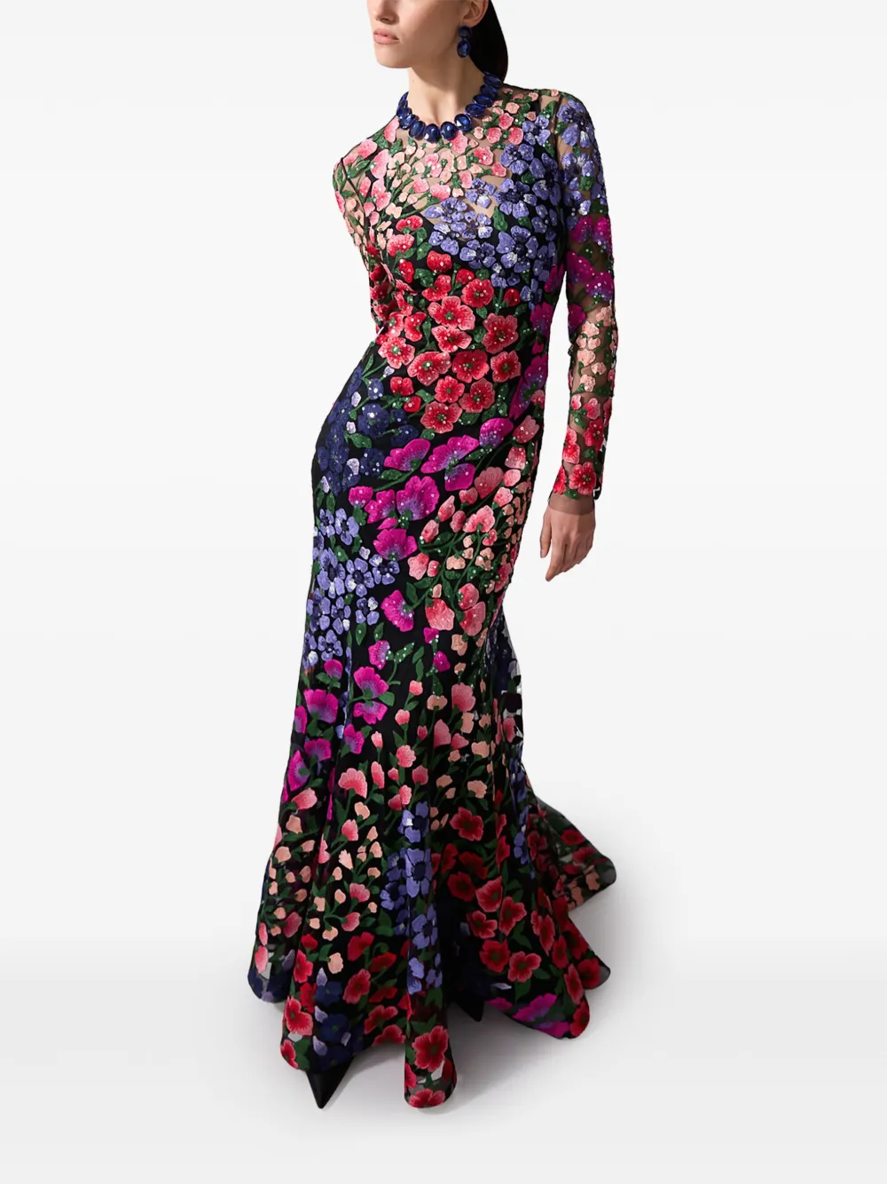 Carolina Herrera Tulen avondjurk Groen