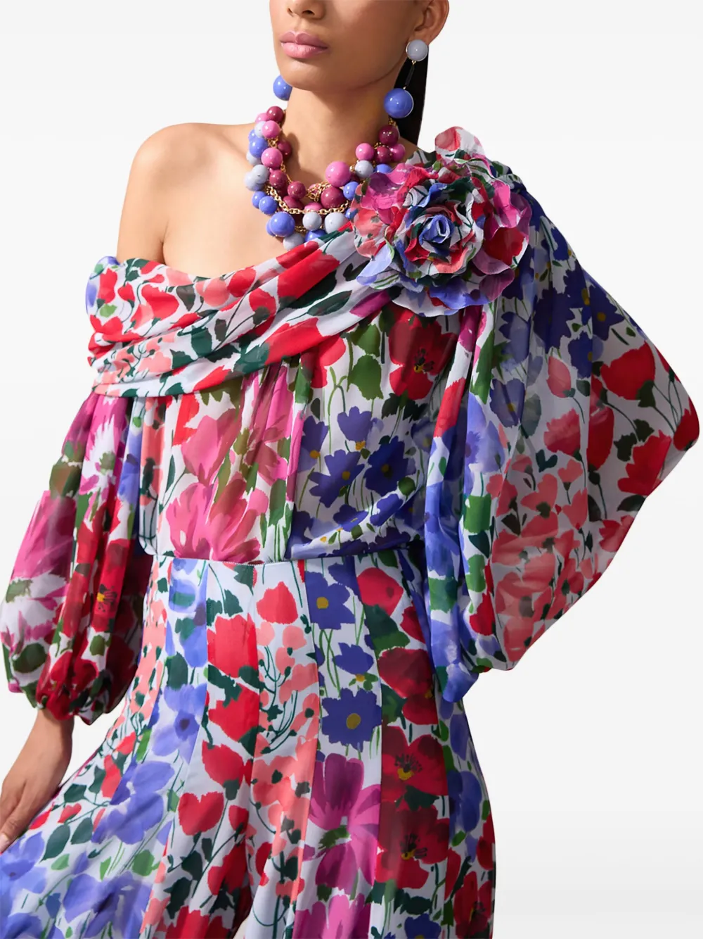 Carolina Herrera Asymmetrische top met print Rood