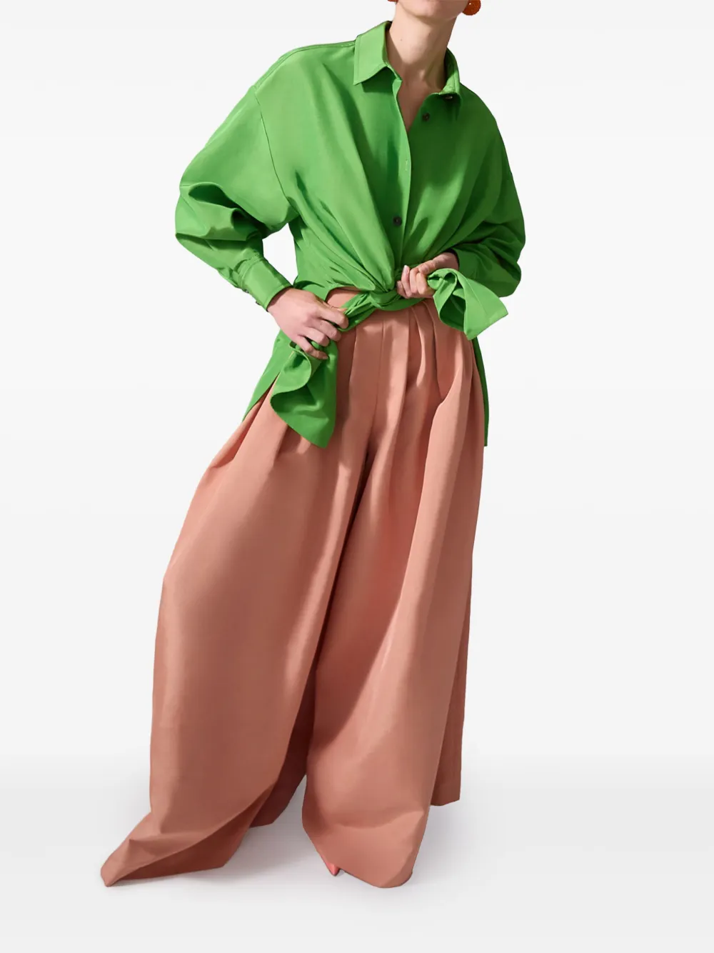 Carolina Herrera Blouse met gestrikte voorkant Groen