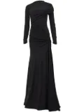 Carolina Herrera draped long-sleeve gown - Blue