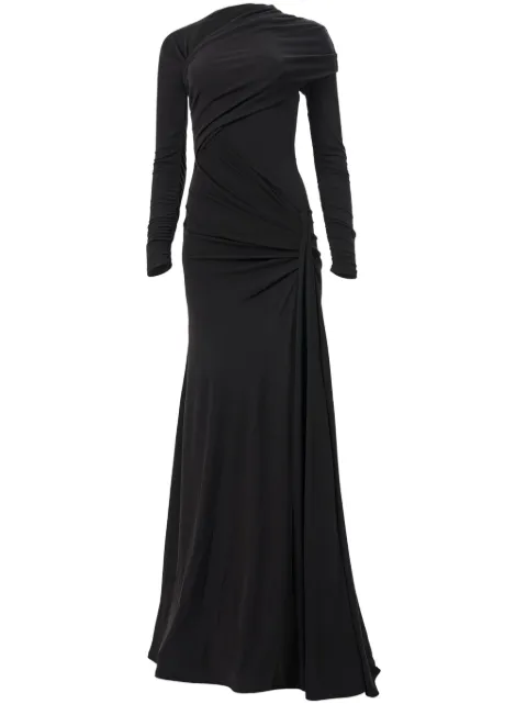 Carolina Herrera draped long-sleeve gown
