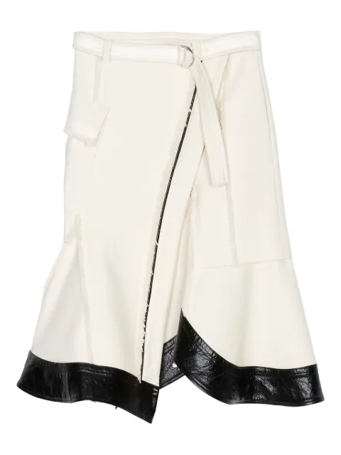 3.1 Phillip Lim faux-leather panel tweed skirt