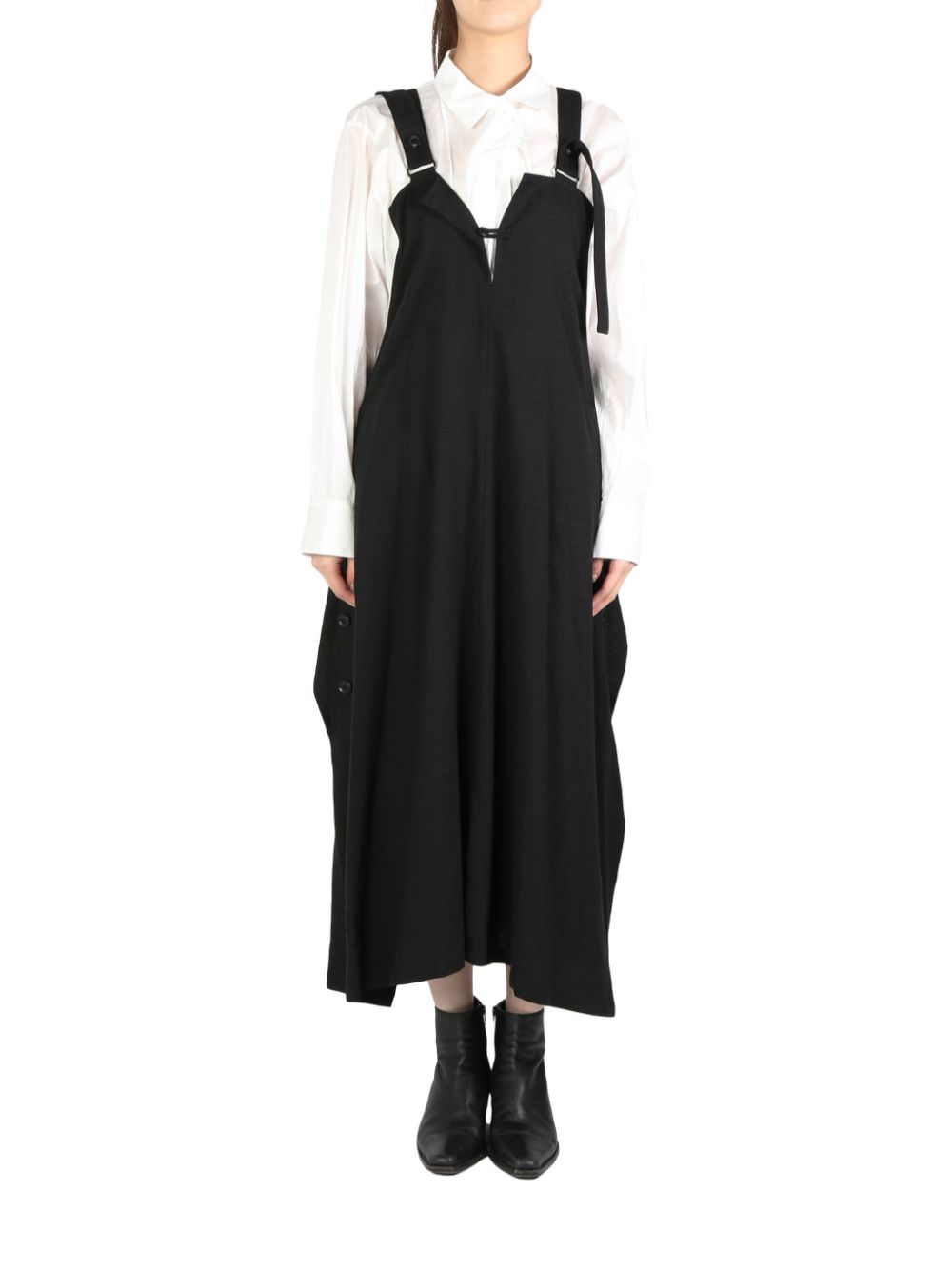 Y's buttoned midi dress - Black