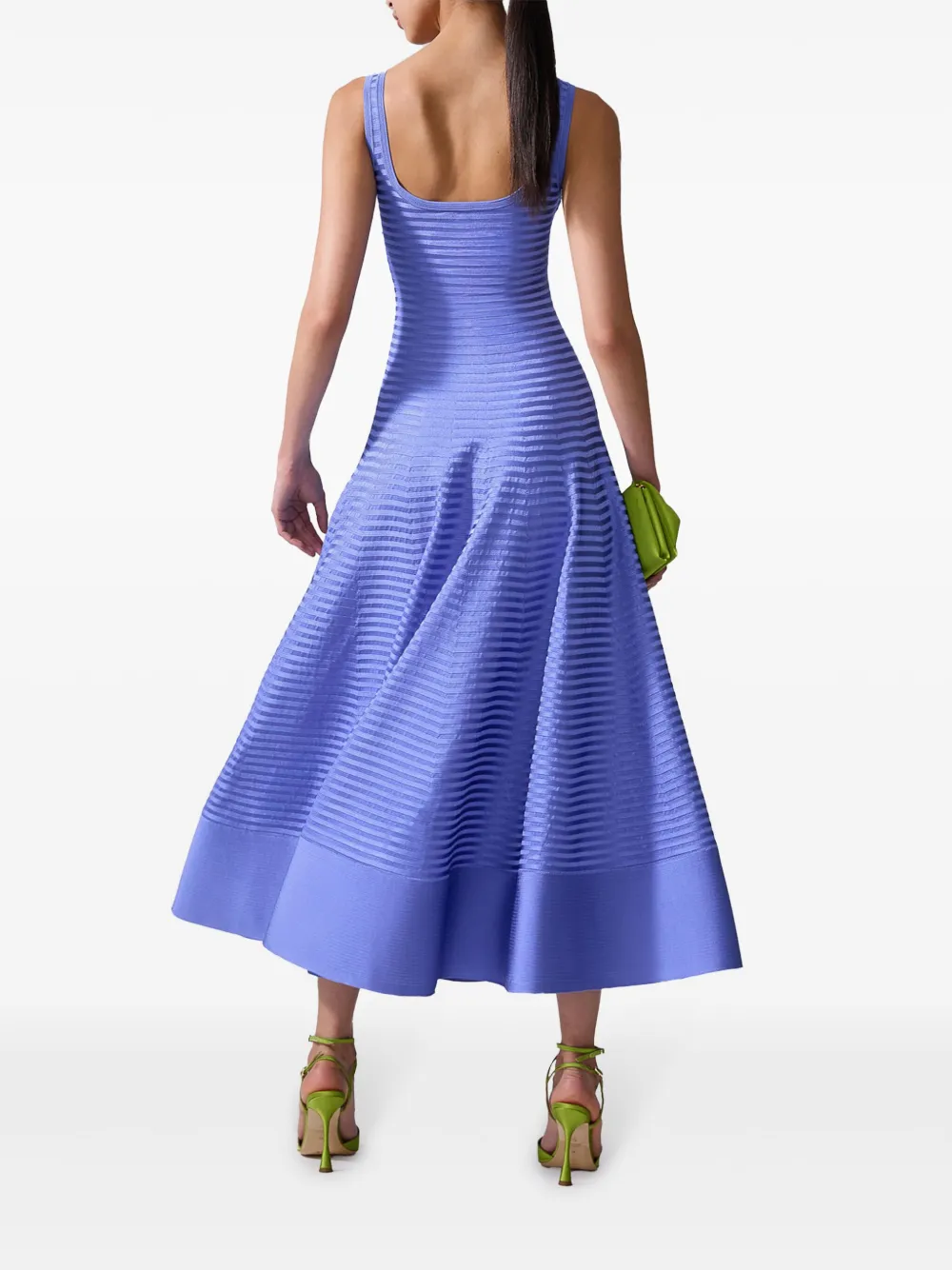 Carolina Herrera Jurk met gestreepte gebreide en rosette-applicatie Blauw
