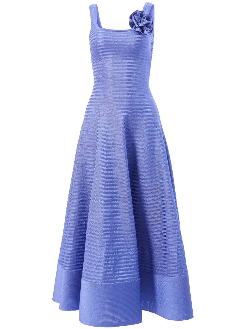 Carolina Herrera Jurk met gestreepte gebreide en rosette-applicatie Blauw