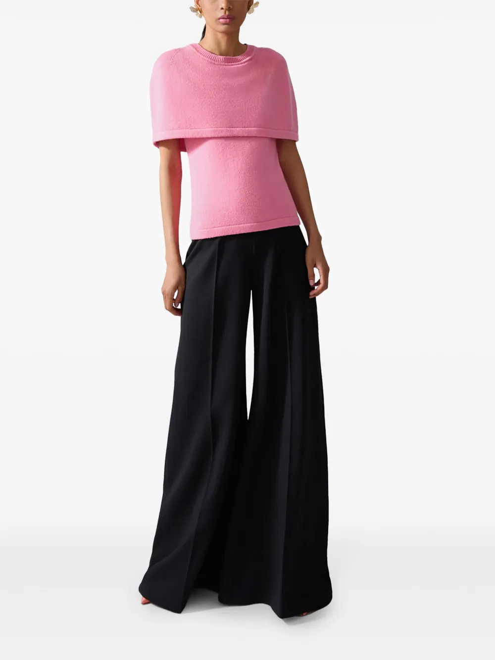Carolina Herrera Top met cape Roze