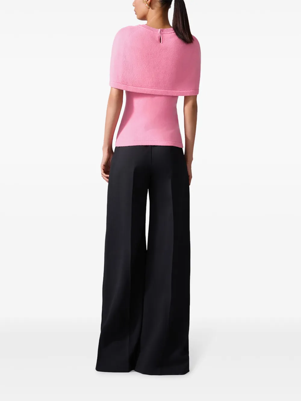 Carolina Herrera Top met cape Roze