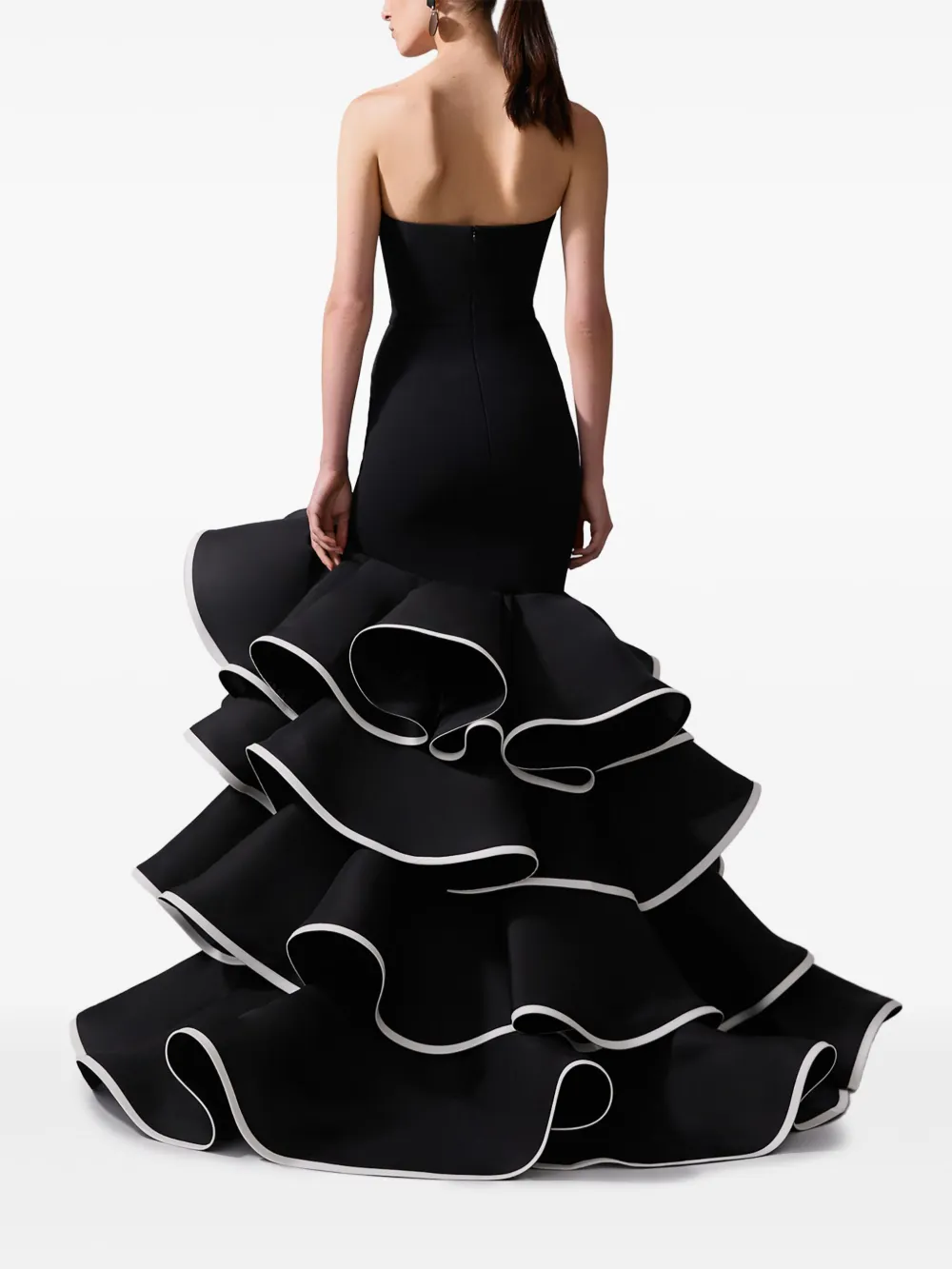 Carolina Herrera Avondjurk met ruches Zwart