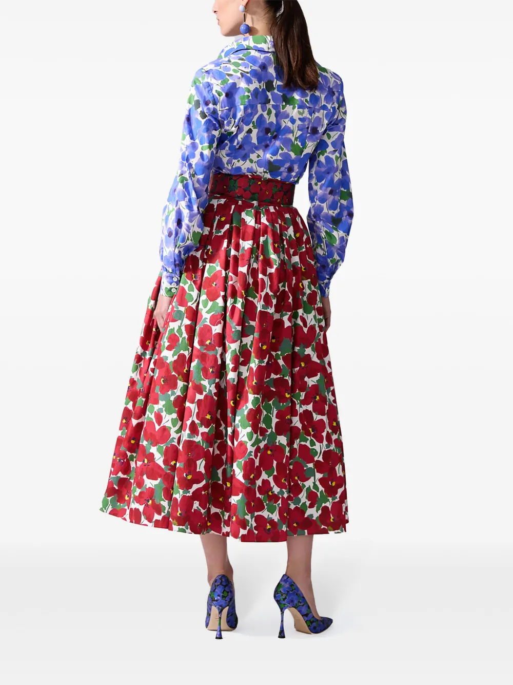 Carolina Herrera Shirt met bloemenprint Blauw