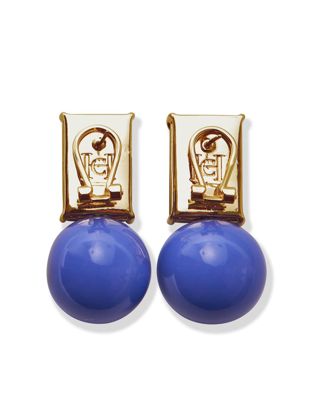 Carolina Herrera crystal and ball drop earrings - Gold