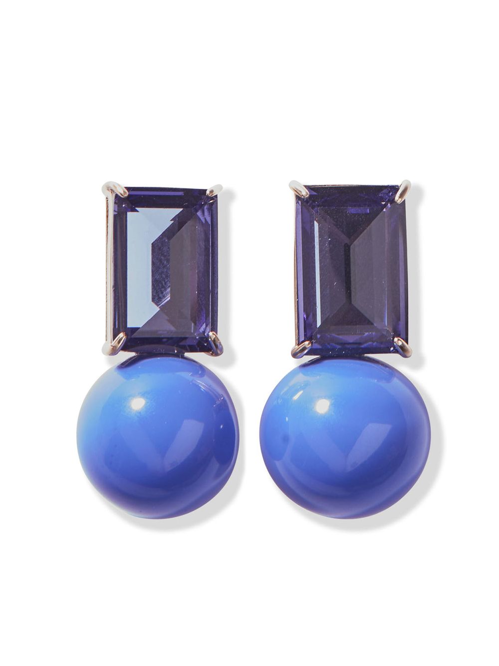 Carolina Herrera crystal and ball drop earrings - Gold