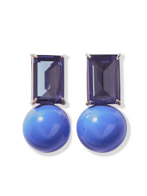 Carolina Herrera crystal and ball drop earrings