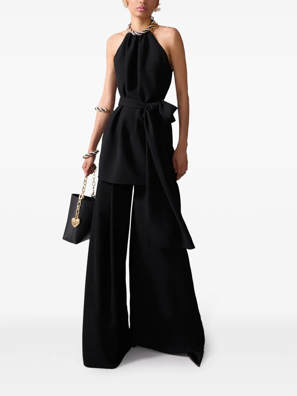 Carolina Herrera Haltertop met kettinghals Zwart