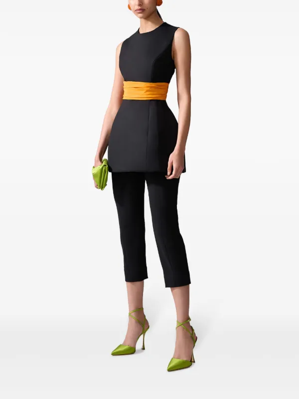 Carolina Herrera Sleeveless Cummerbund Top in Black
