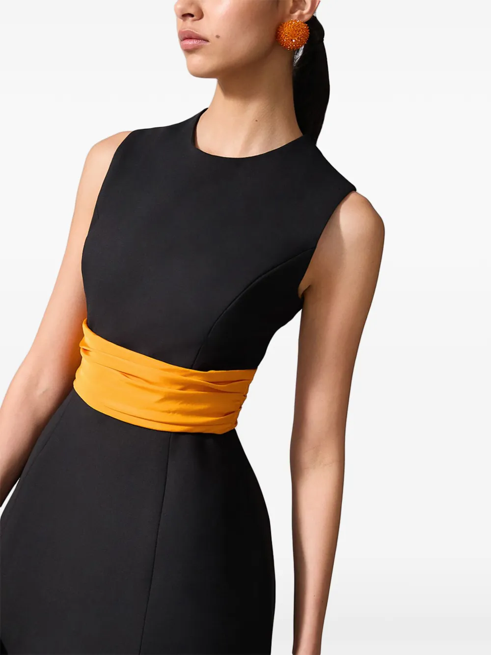 Carolina Herrera Mouwloze top met cummerband Zwart