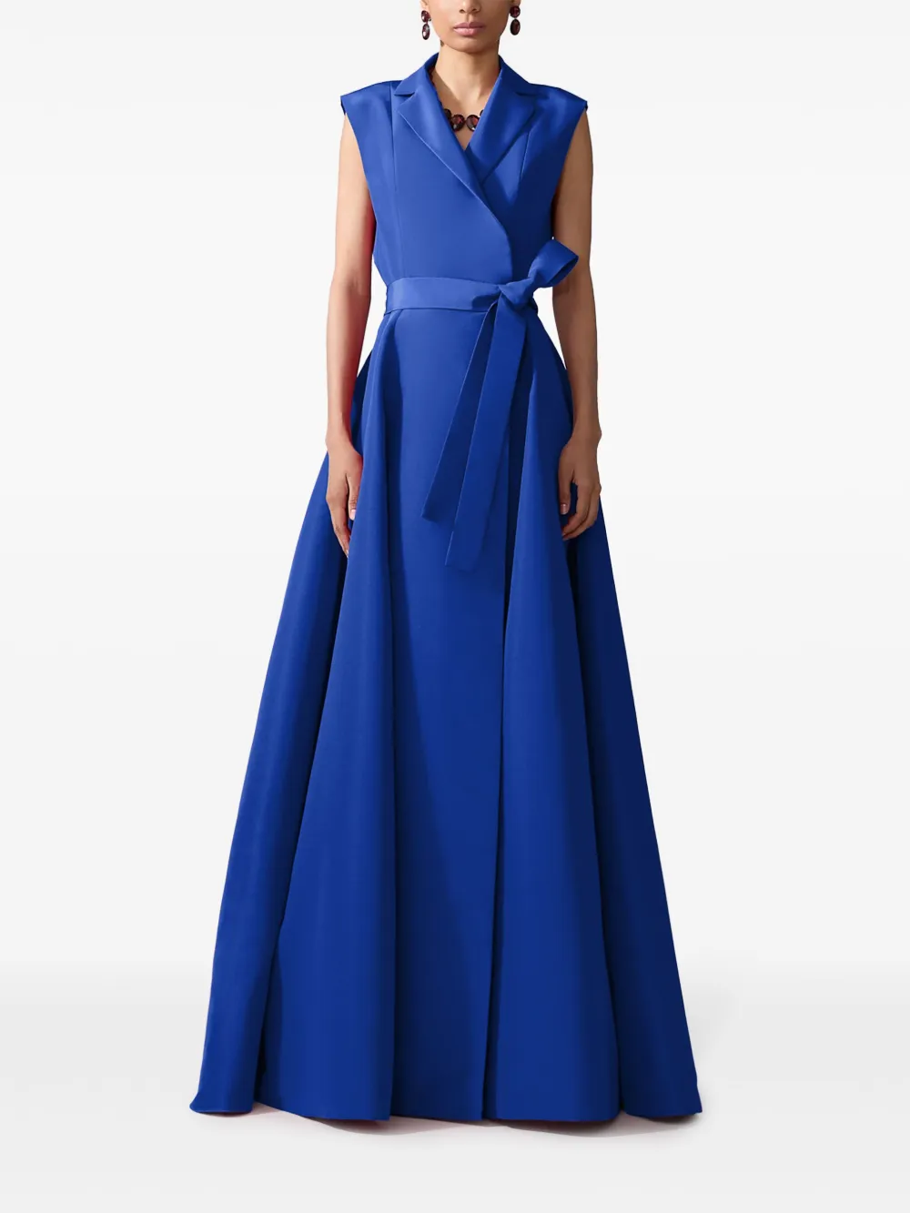 Carolina Herrera Avondjurk met ceintuur - Blauw