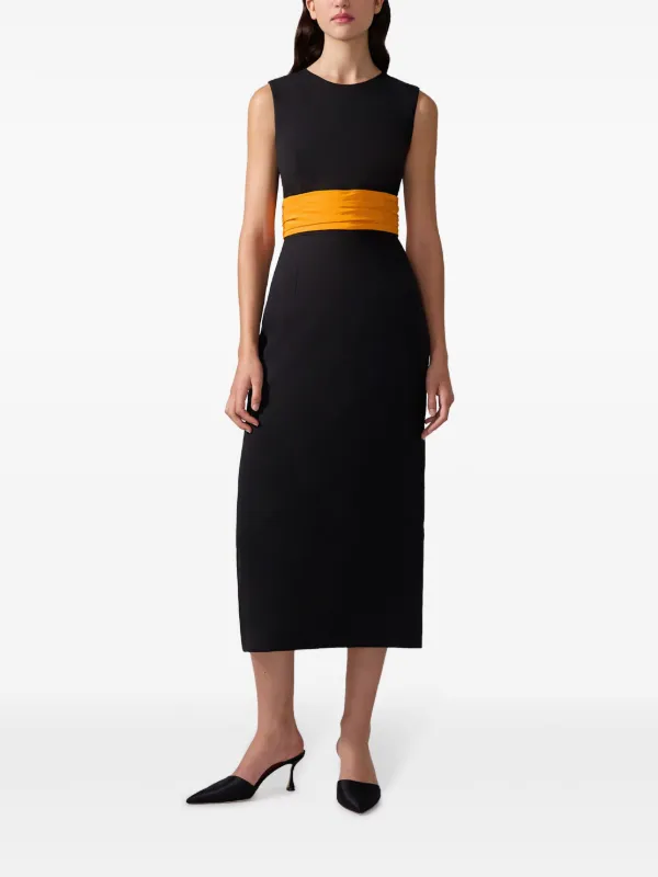 Carolina Herrera cummerbund-waist Midi Dress Black FARFETCH GR