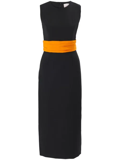 Robe mi-longue à taille ceinturée - Carolina Herrera - Modalova