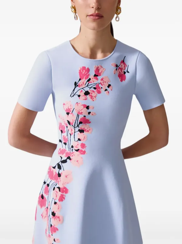 Carolina Herrera フローラル フレアドレス | ブルー | FARFETCH JP