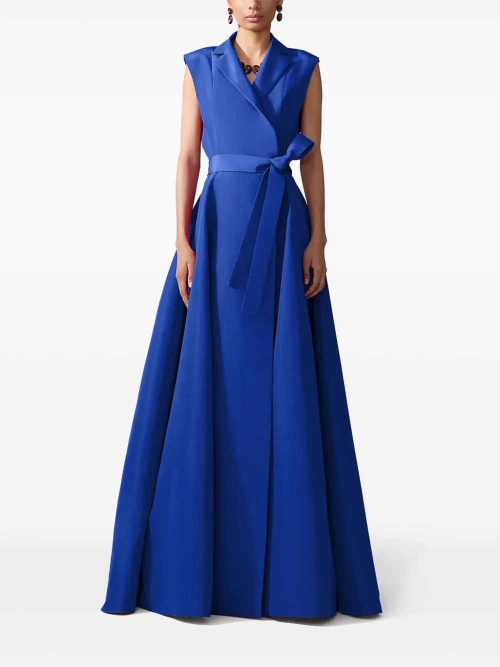 Carolina Herrera Avondjurk met ceintuur - Blauw