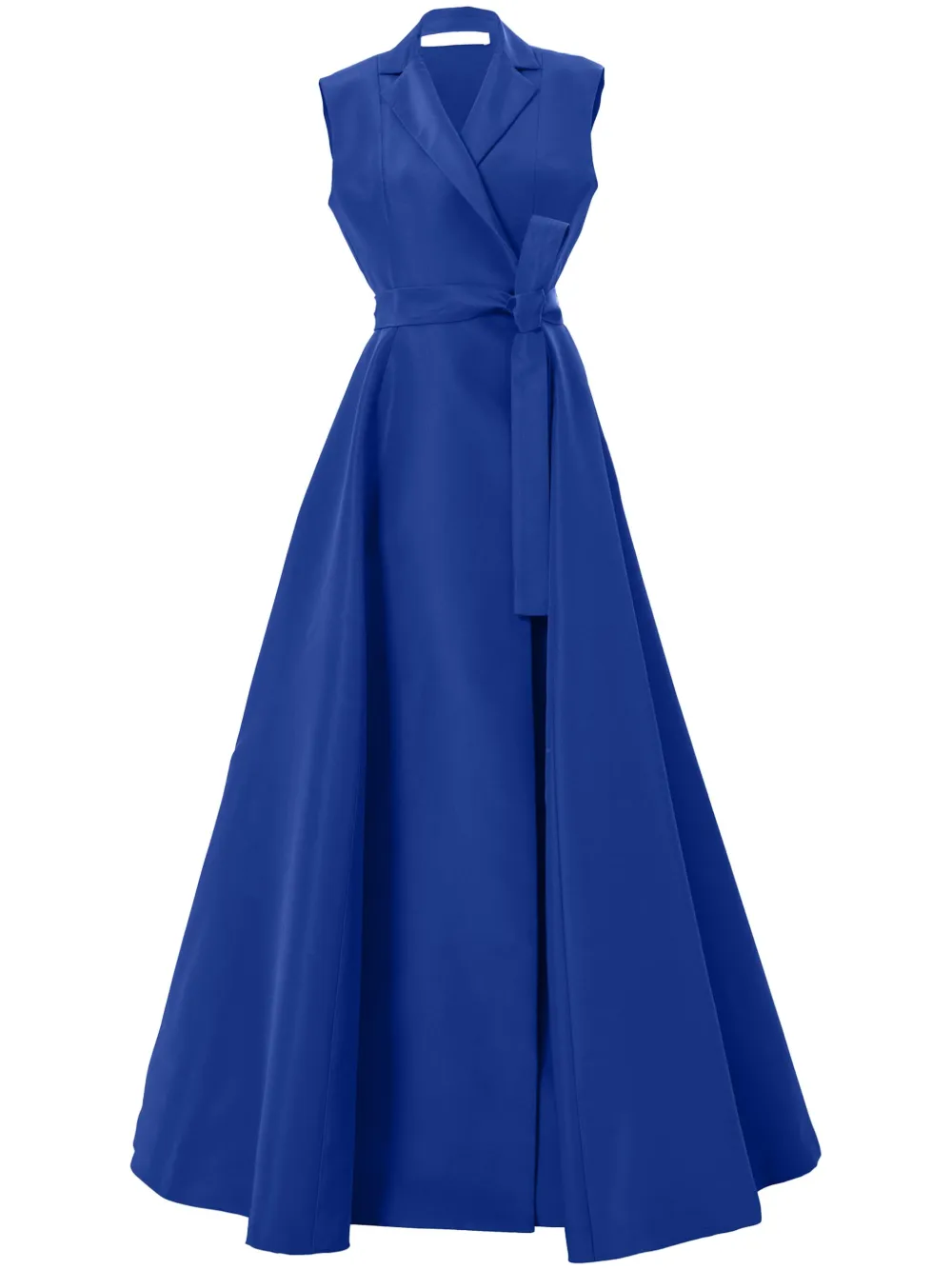 belted sleeveless gown