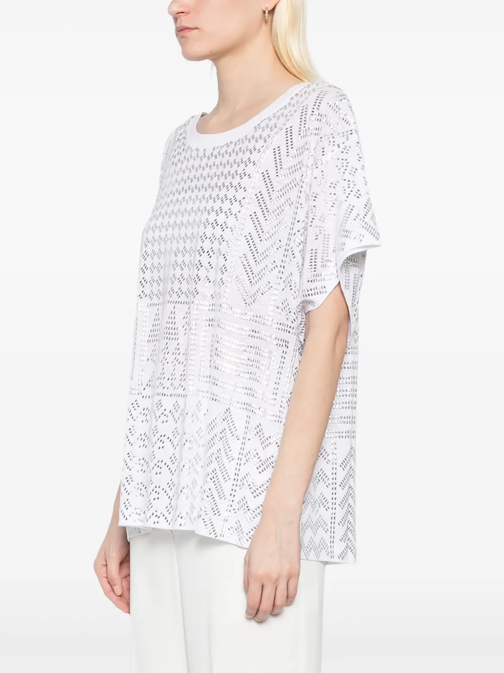 Camilla T-shirt met gedrapeerd armsgat Wit