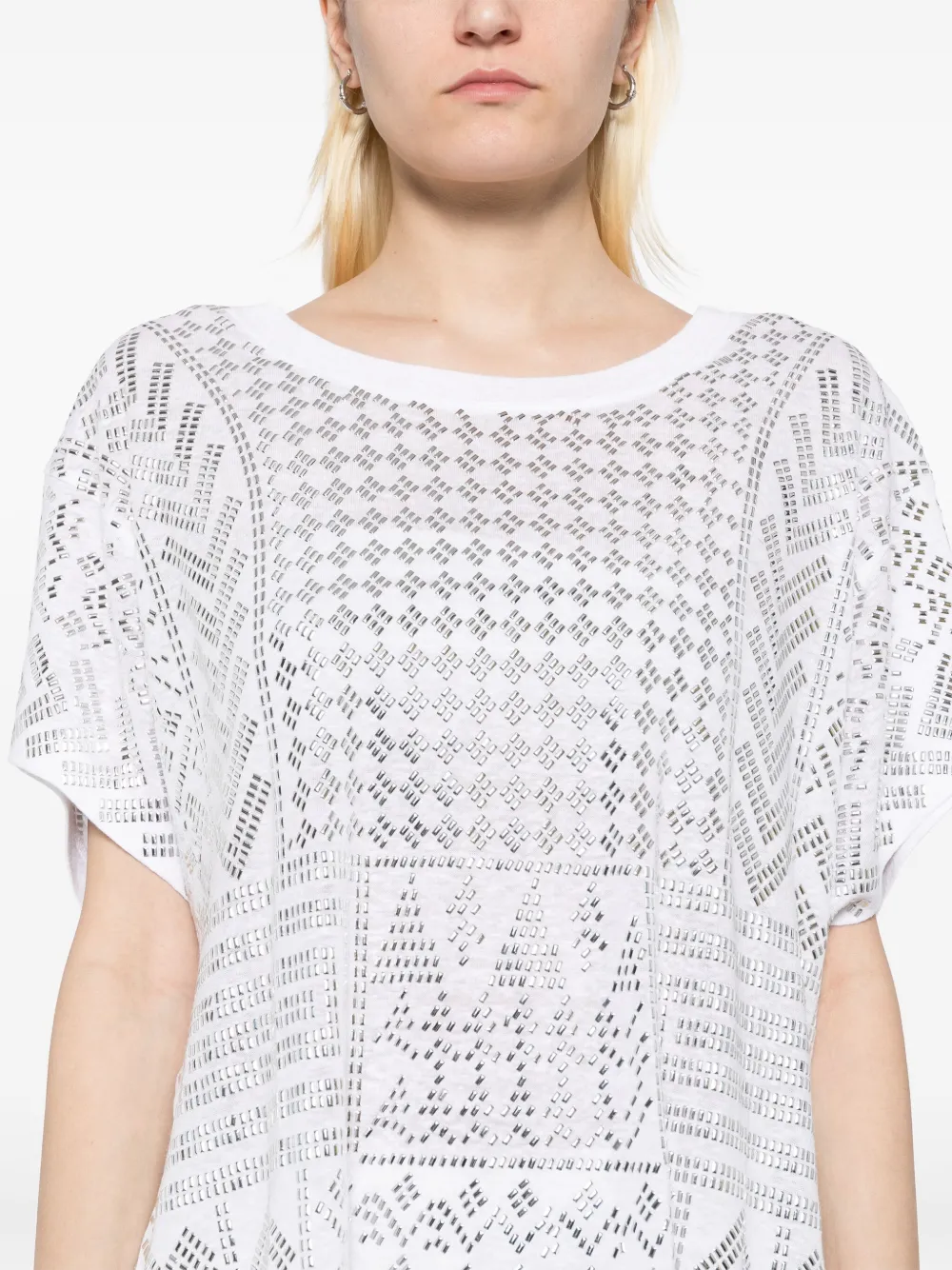 Camilla T-shirt met gedrapeerd armsgat Wit