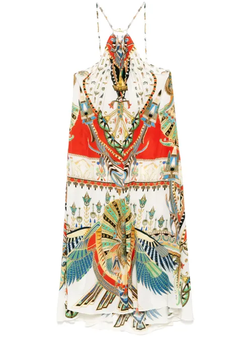 Robe longue à col froncé - Camilla - Modalova