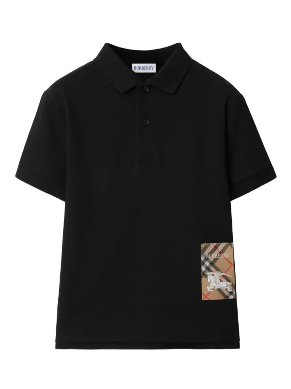 Burberry Kids ヴィンテージチェック ポロシャツ | ブラック | FARFETCH JP