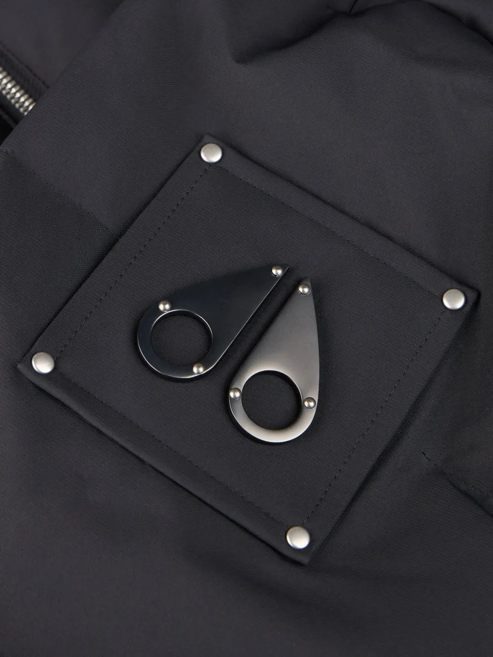Moose Knuckles Navy Blue Polyester Cloud Bomber Down Jacket In Black