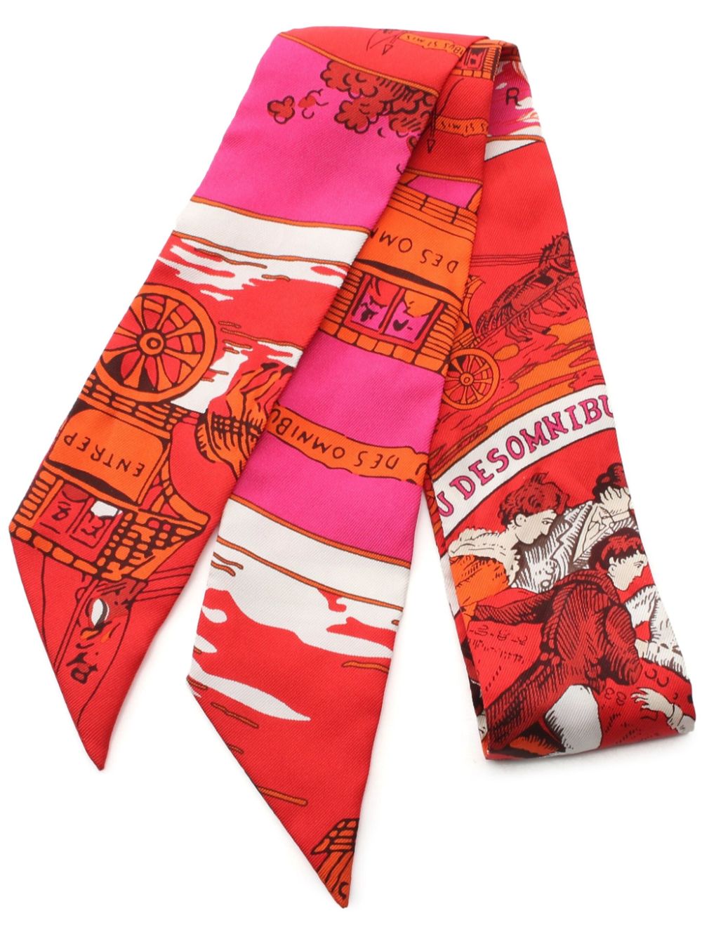 Pre-owned Hermes 2000s Twilly Scarf In Red