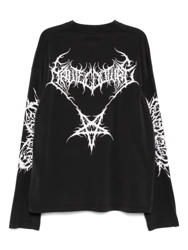 Vetements　TEE VETEMENTS logo-print Cotton T-shirt | Black | FARFETCH PL