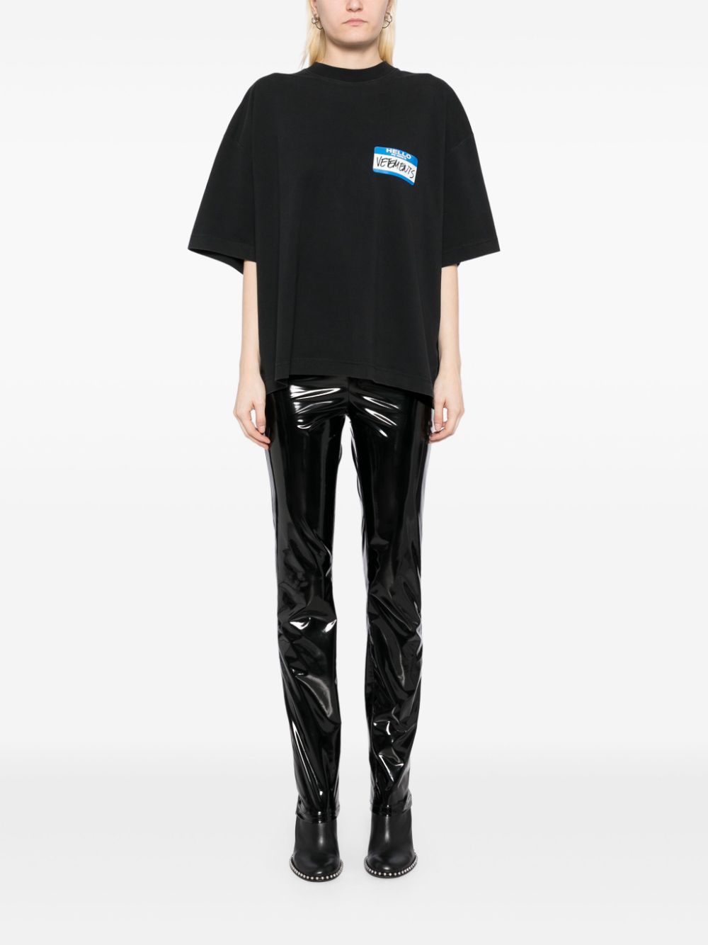 VETEMENTS Katoenen T-shirt - Zwart