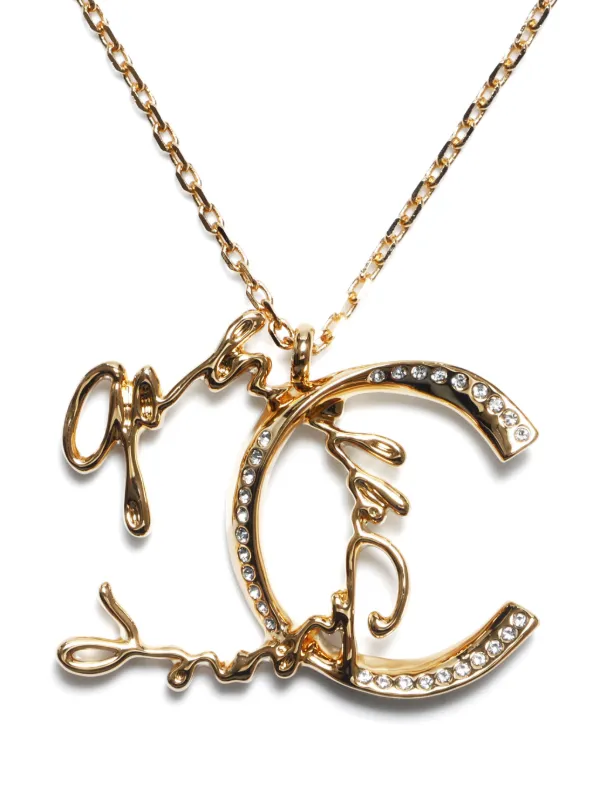 Chanel cc rhinestone necklace discount