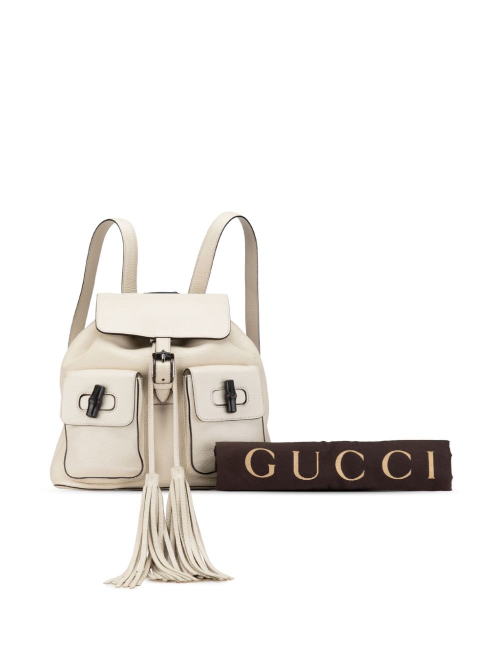 Gucci Pre-Owned 2000-2015 Leather Bamboo Tassel backpack - Wit