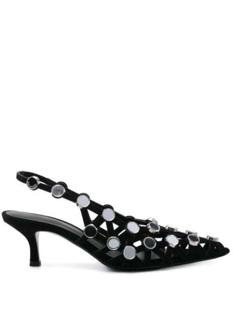 The Attico 50mm Grid slingback pumps Women