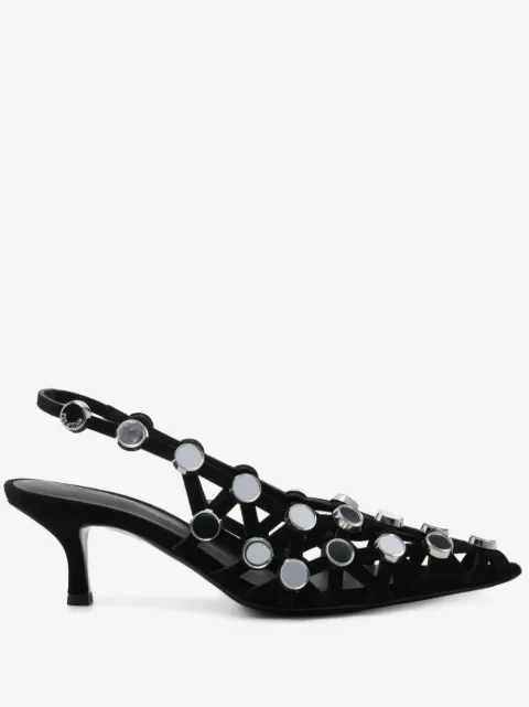 The Attico 50mm Grid slingback pumps