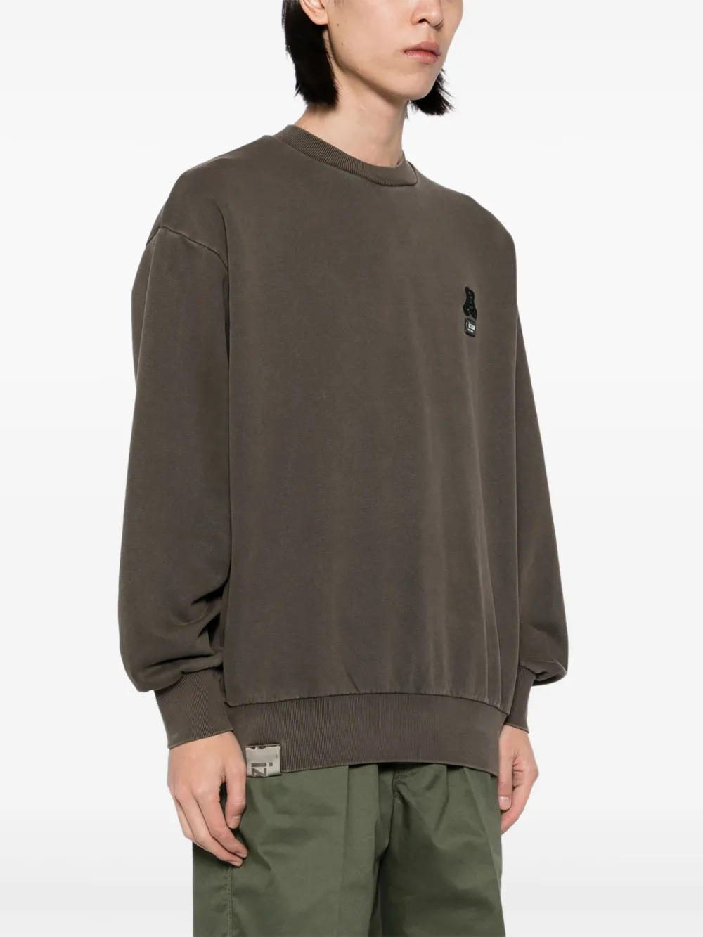 izzue Sweater met logopatch Bruin