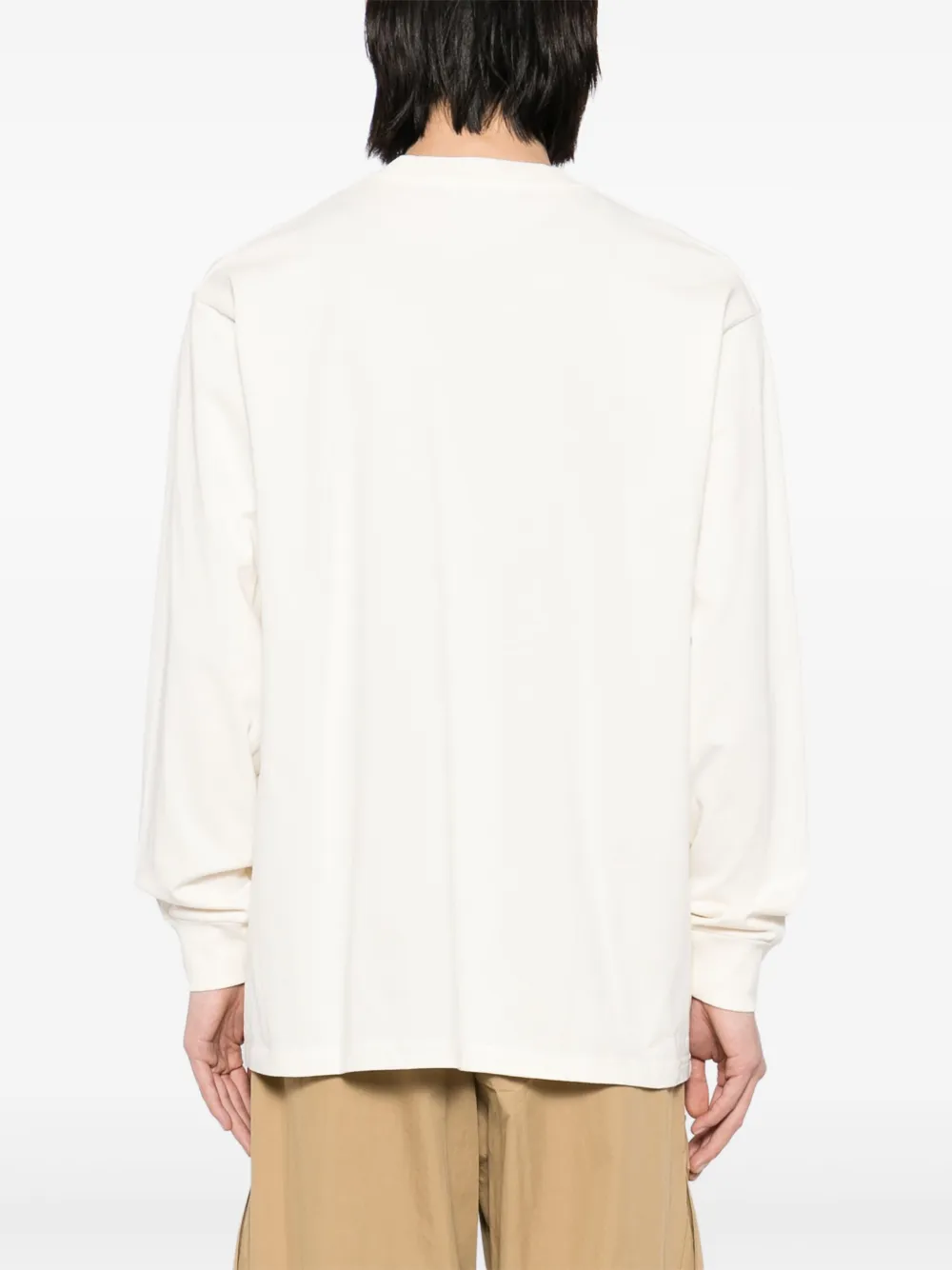 A BATHING APE Head geborsteld katoenen T-shirt Beige