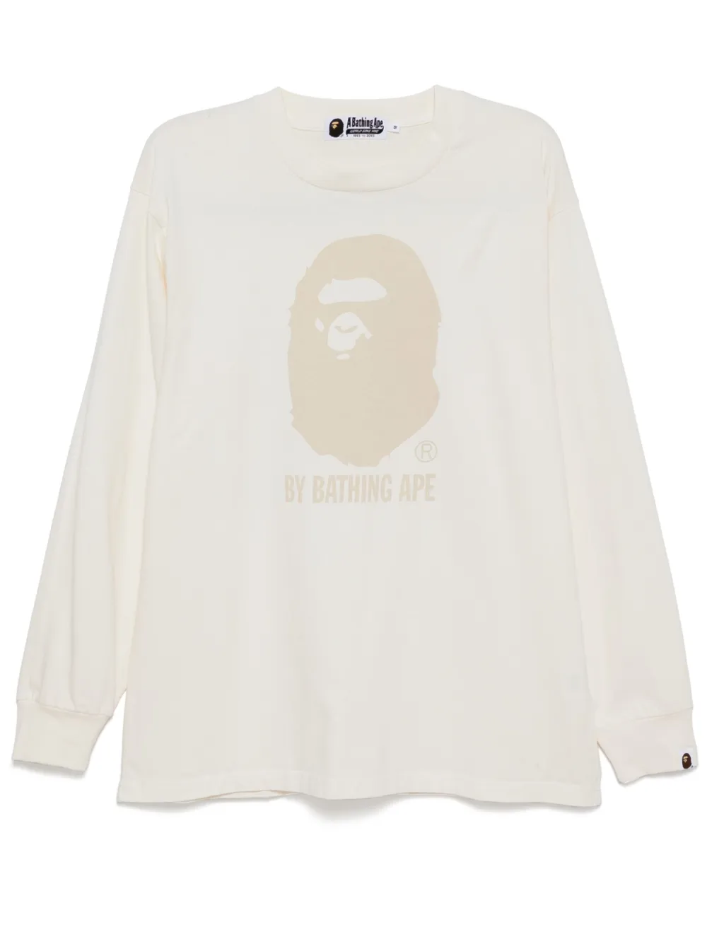 A BATHING APE Head geborsteld katoenen T-shirt Beige